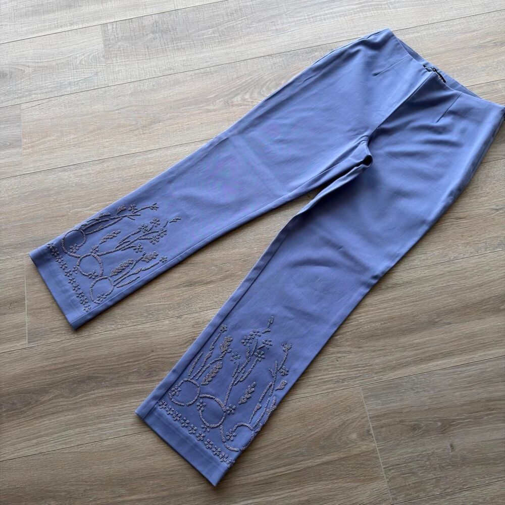 Work Order VTG 90s Lilac Purple Pants Floral Seed Beading Hem Fairy Women's sz 6